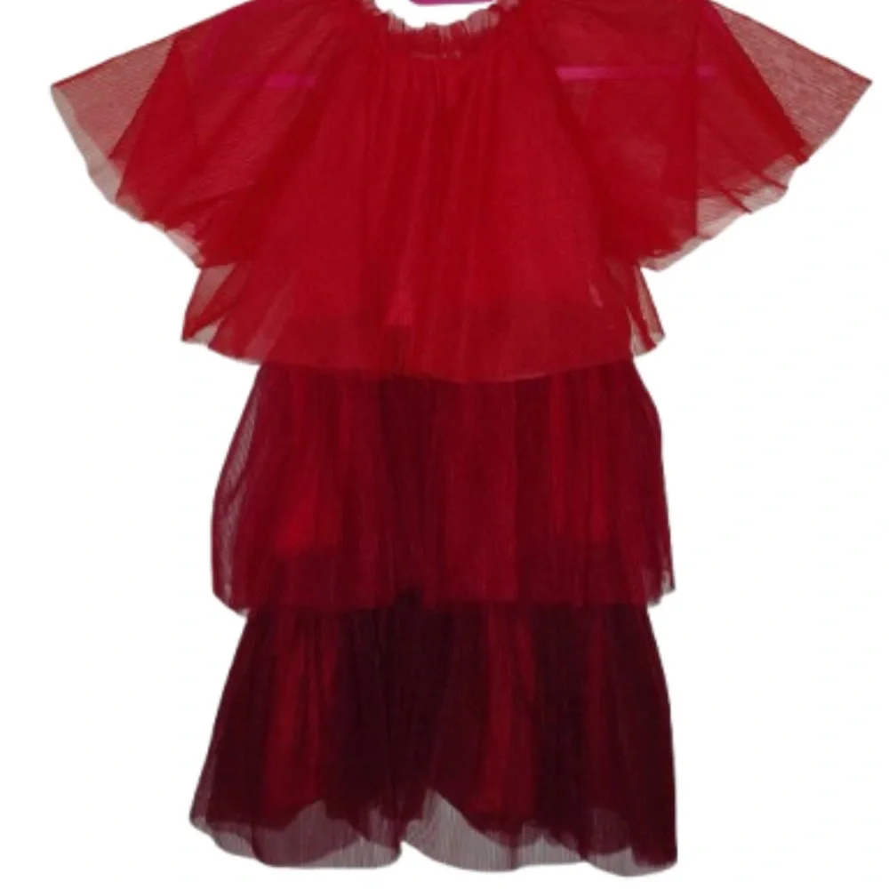 Tiered Red Tulle Dress